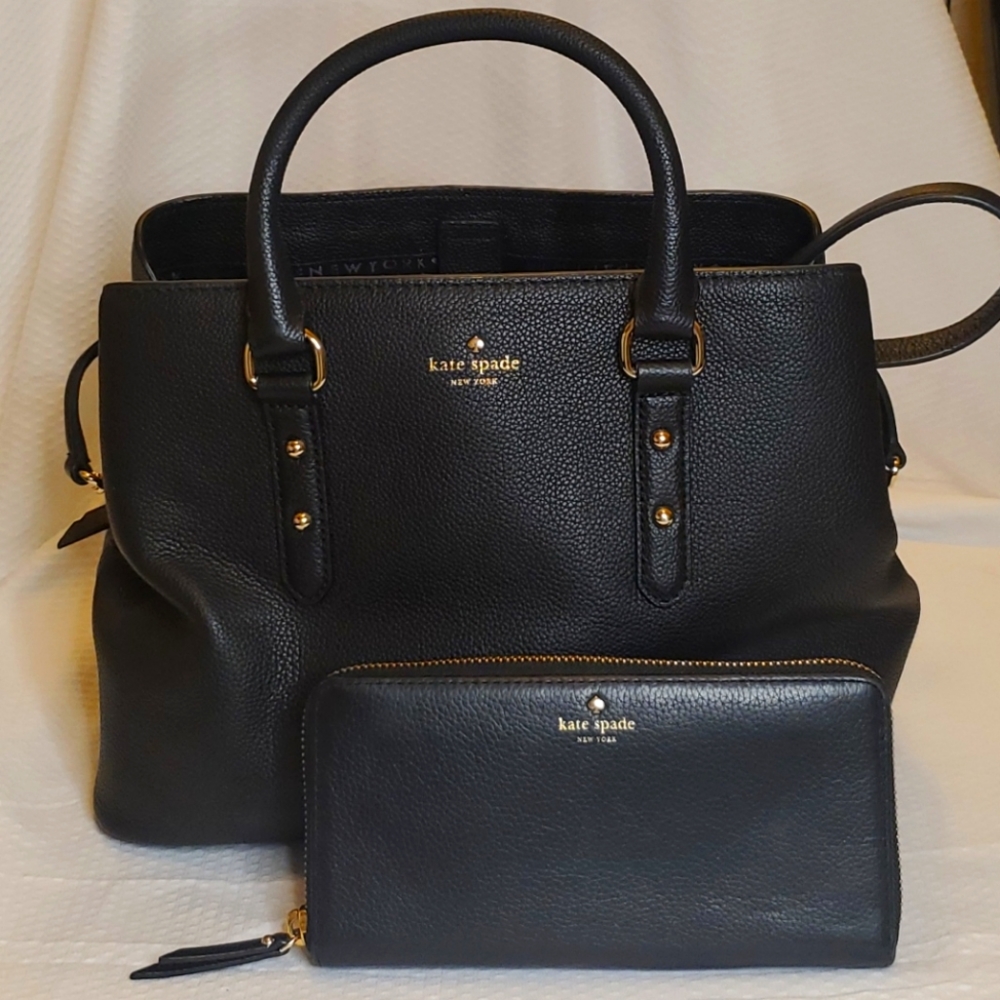 Kate Spade Black Satchel and Wallet Set